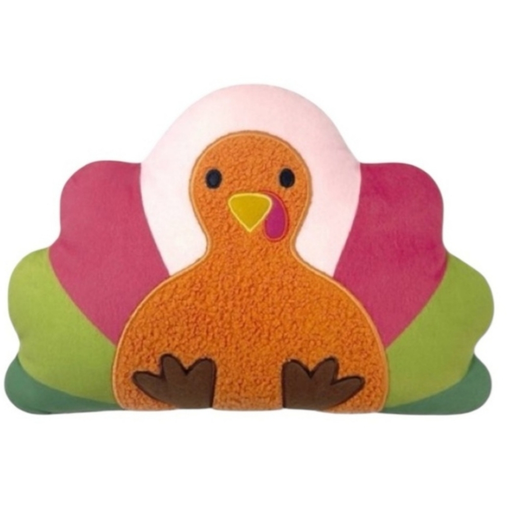 NWOT One Colorful Holiday Turkey Accent Pillow 14" x 9.5"